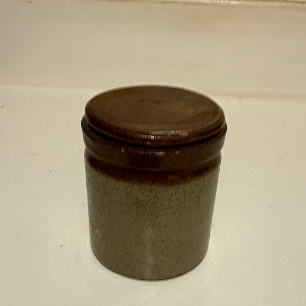 Vintage Moira English Stoneware 3” Small Lidded Jar